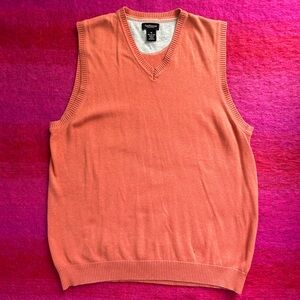 Orange Knit Sweater Vest
